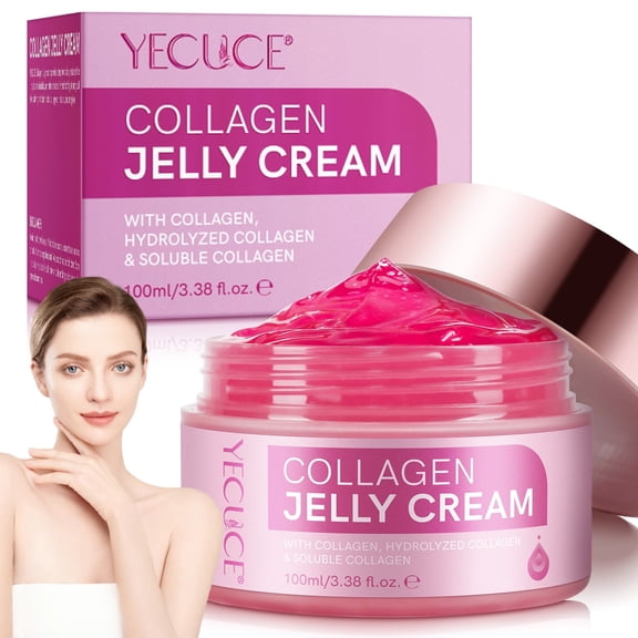 Yecuce Collagen Jelly Cream,Elasticity & Hydration, Reduce Fine Lines & Dullness, for All Skin Types,Gifts for Close Female