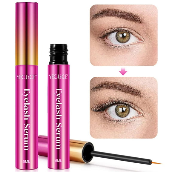 Yecuce Eyelash Serum, Unleash the Power of Nature for Longer, Thicker, Fuller Lashes,For Fuller(5ml/0.17fl.oz)