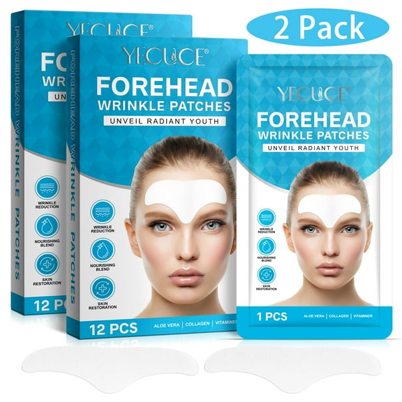 Yecuce Forehead Wrinkle Pat-ches,Anti-Aging Wrinkle Pat-ch to Reduce Dry Lines and Fine Lines,Nourishes for Radiant Skin,Botanical Extracts,2 Pack