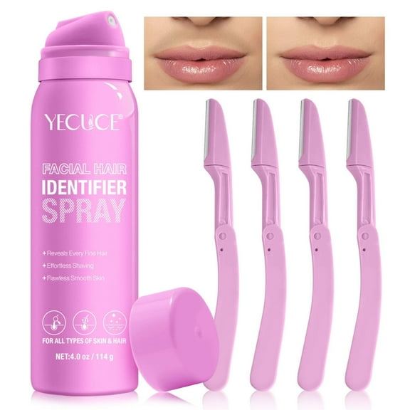 Yecuce Hair Identifier Spray for Face Shaving, for All Types of Skin & Hair,1 Spray(4.0oz) + 4 Dermaplaner