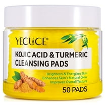 Yecuce Kojic Acid & Turmeric Cleansing Pads for Face Women and Men, Deep Clean - Remove Oil - Prevent Acne, Facial Cleansing for All Skin Type, 50Pads