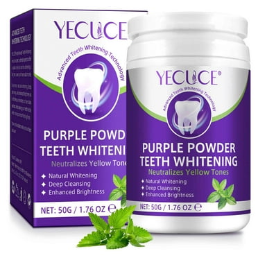 Yecuce Purple Teeth Whitening Powder,Natural Whitening,Deep Cleansing for Tooth Stain Removal,1.76oz