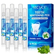 Yecuce Teeth Whitening Pen,Home Travel Friendly Teeth Whitening Kit, Mint Flavor- 6PCS