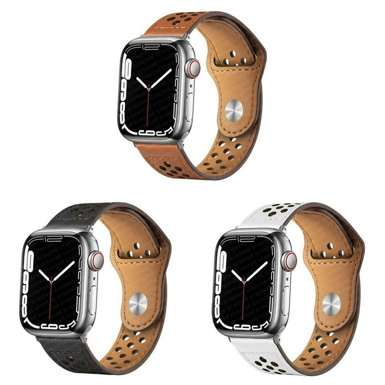44/42mm Apple Watch Band Premium Leather Band Strap Series 9 8 7 6