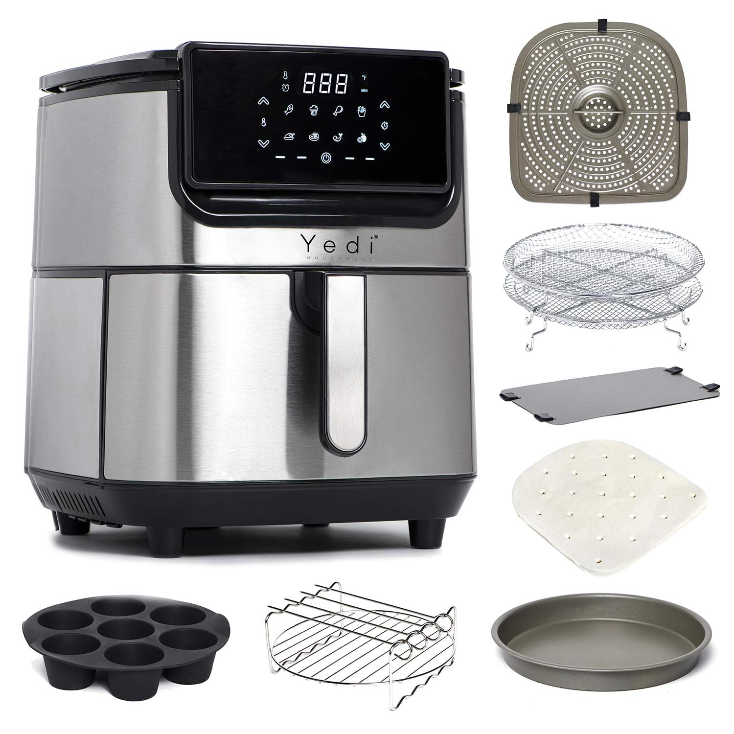 https://i5.walmartimages.com/seo/Yedi-Evolution-Air-Fryer-6-8-Quart-Stainless-Steel-Ceramic-Cooking-Basket-with-Deluxe-Accessory-Kit-and-Recipe-Book_eb157154-2815-4afa-acfc-30ea4b641864.bd4e60a02c99e01e733d5c94b30ab6c5.jpeg