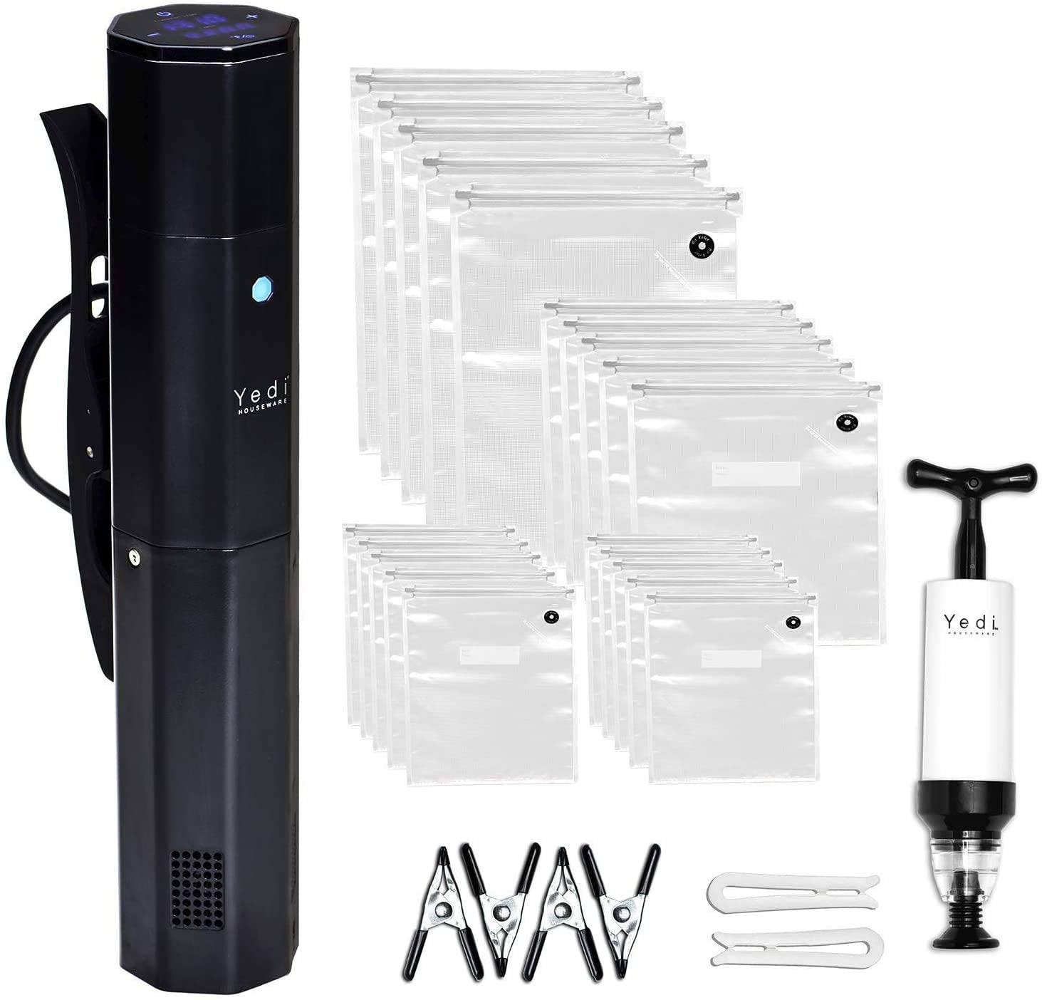 Black Stainless Steel Sous Vide Cooker with Deluxe Accessory Kit