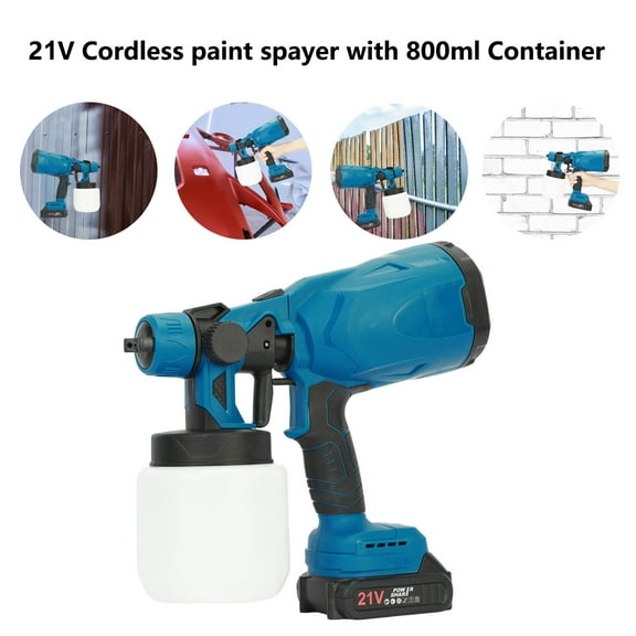 Yedigre 21V Cordless Paint Sprayer, 800ml Capacity for Interior/Exterior Walls, Fence & Wood, Fast & Even Coverage