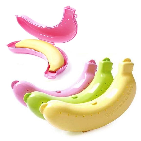Yedigre 3Pcs Banana Case Food Grade BFA-Free Easy to Clean Reusable Portable Banana Protector Box Storage Container