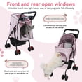 thumbnail image 1 of Yedigre 4-Wheel Foldable Pet Stroller for Small Dogs & Cats – Breathable Mesh Windows, Cup Holder & Storage Basket, Holds 22lbs, 1 of 10