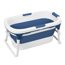 Yedigre 43/55 inch Foldable Bathtub, Portable Bathtub for Adult, Large Collapsible Tub with Handle, Freestanding Surround Collapsible Bathtub, No Lid, Hot Bath, Ice Bath