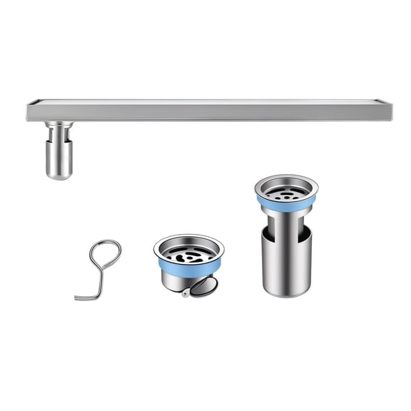 Yedigre 47 Inch Linear Drain - Brushed Nickel Finish, 304 Stainless Steel for Modern Bathroom