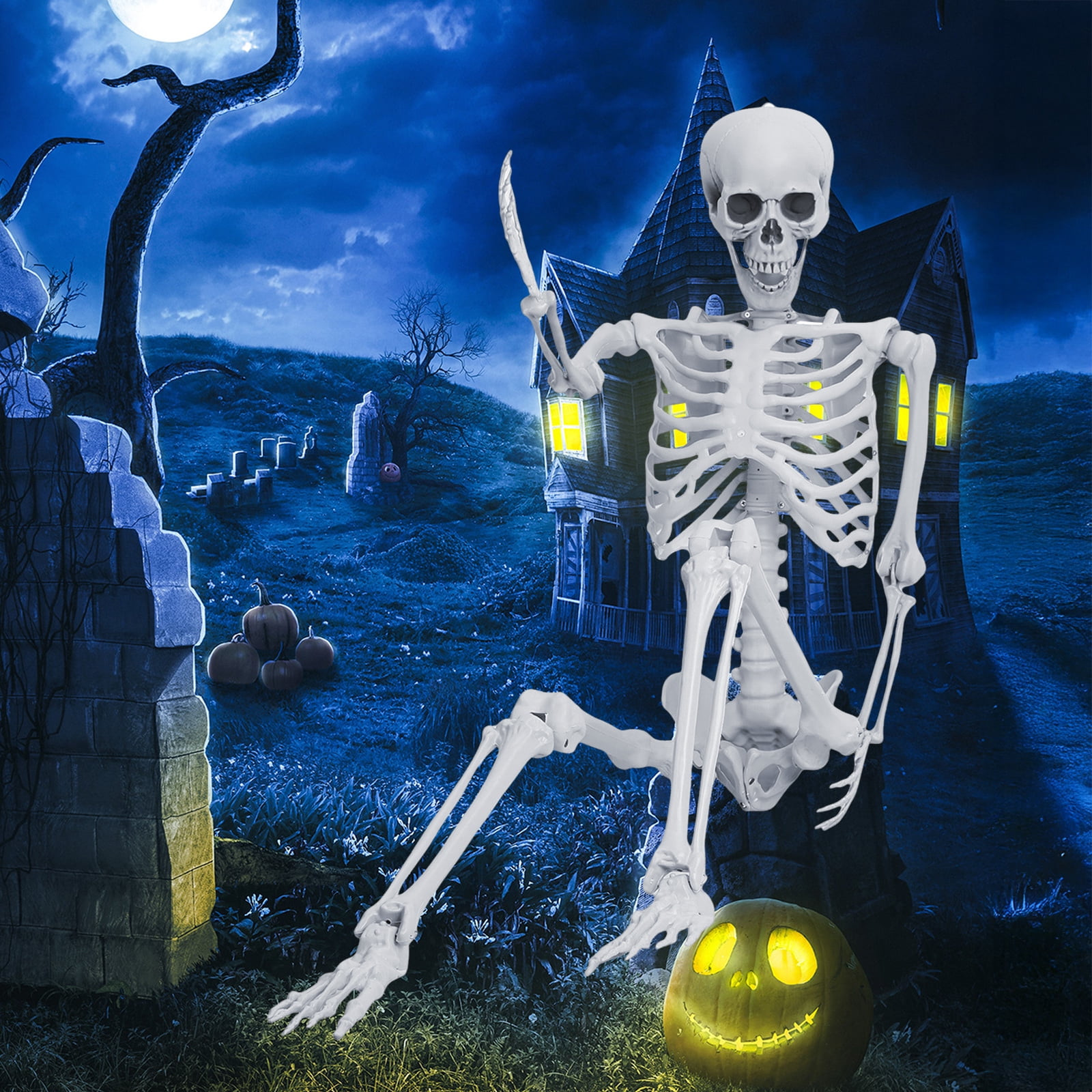[Prextex]Prextex 19Posable Halloween Skeleton Full Body Halloween Skeleton with Movable /Posable Joints and 2 Sets of [並行輸入品] Amazon.com: PREXTEX Skeleton Halloween & Day of The Dead