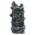 thumbnail image 1 of Yedigre 6-Tiers Cascading Rock Water Fountain, Outdoor Water Fountain with LED Light, Outside Patio Water Features Fountain, Garden Waterfall Decor for Patio, Backyard, Porch and Home Art Decor, 1 of 8