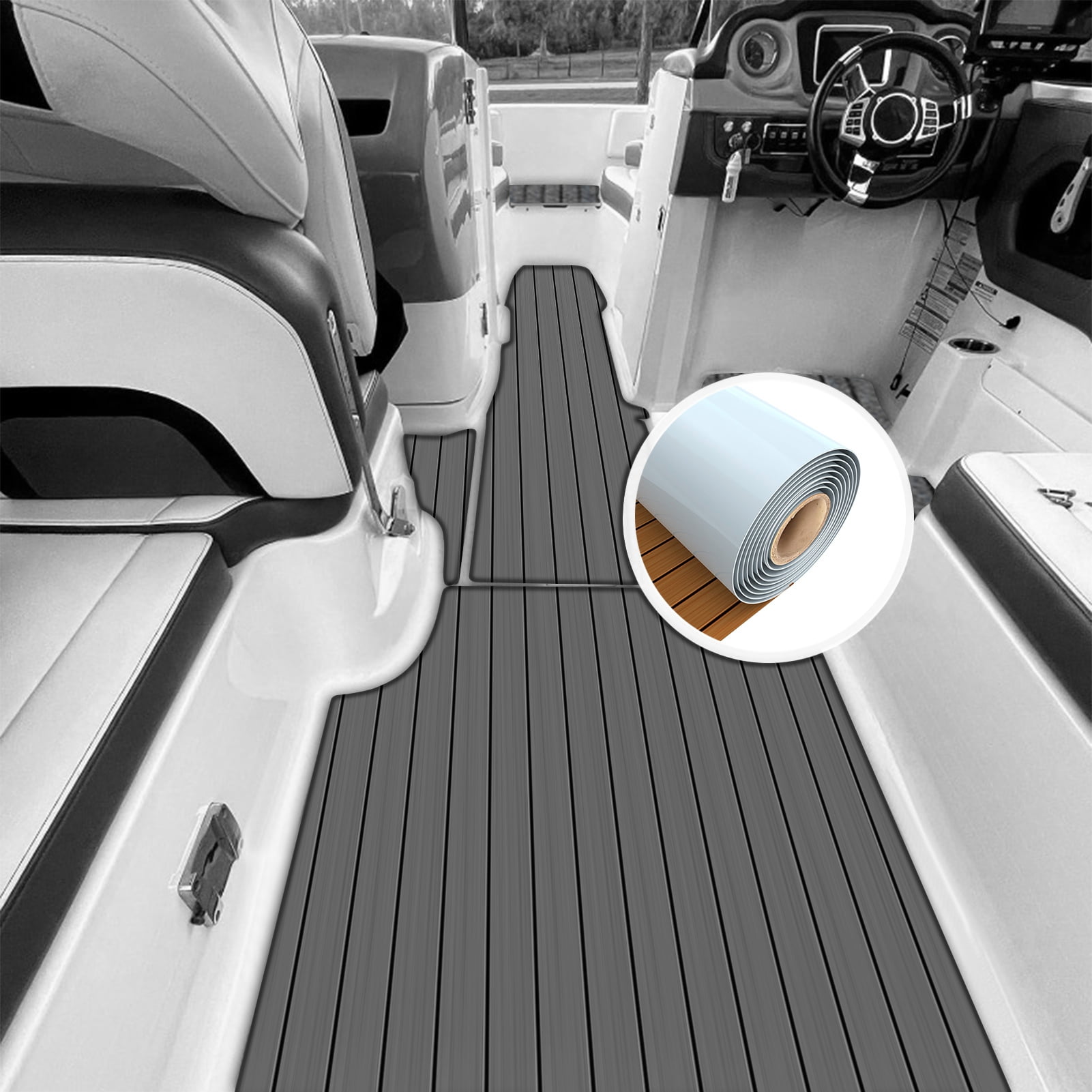 AceRide EVA Foam Boat Flooring - 94.5"x47.2" Non-Slip Self-Adhesive Deck Mat For Boats, Pools & More