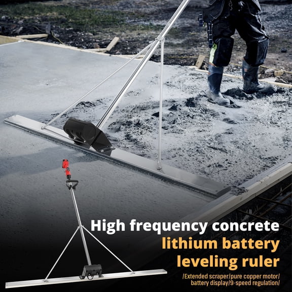 Yedigre Cordless Concrete Vibratory Screed – 3000-6000RPM, 9-Speed Control with Battery Display