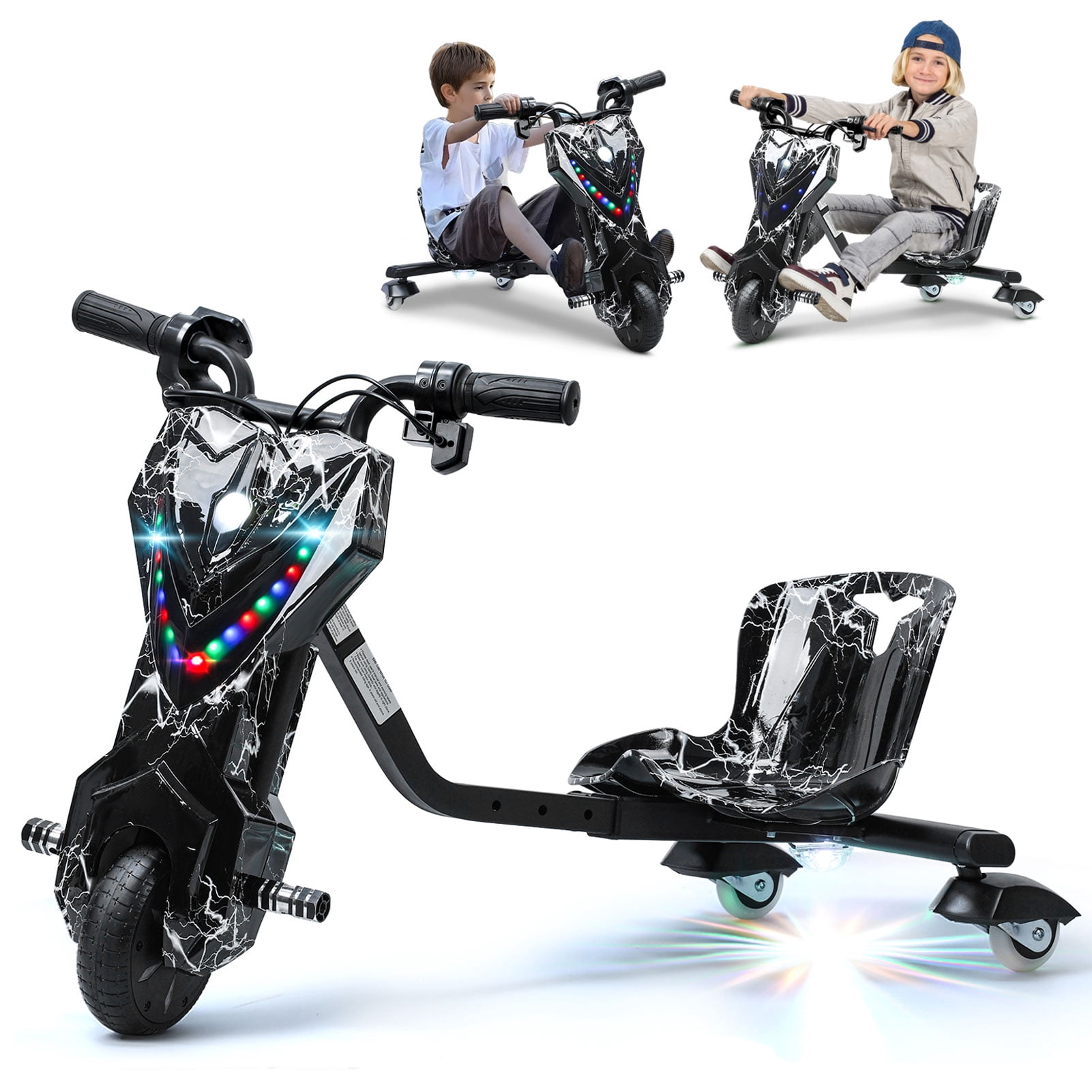 Yedigre Electric Drift Trike for Kids  Adjustable Seat, 360 Drift, 9 mph, 12V Battery
