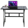 thumbnail image 1 of Yedigre Gaming Desk with K-shaped Steel Legs, Modern Black Laptop Computer Desk with Cable Management Hole, Heavy Duty Metal Small Space Study Room Corner Table for Home Office, 1 of 1