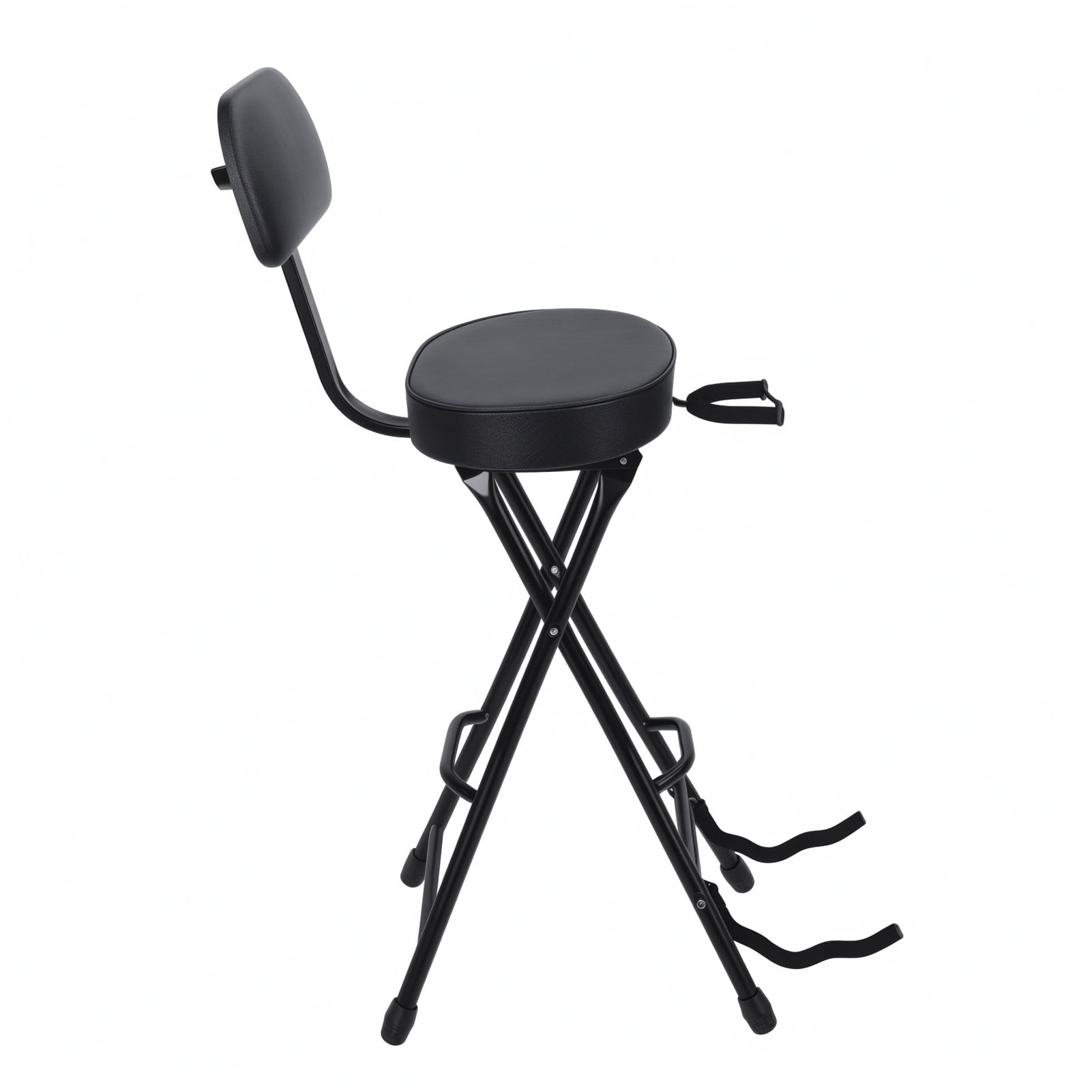 Yedigre Guitar Stool with Padded Cushion, Heavy-Duty Ergonomic Backrest, Folding Chair with Guitar Stand, Adult Portable Folding Stool