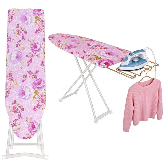 Yedigre Height Adjustable Ironing Board, Extra Wide Non-Slip Folding Board with Smooth Edge & Heavy Duty Load Capacity