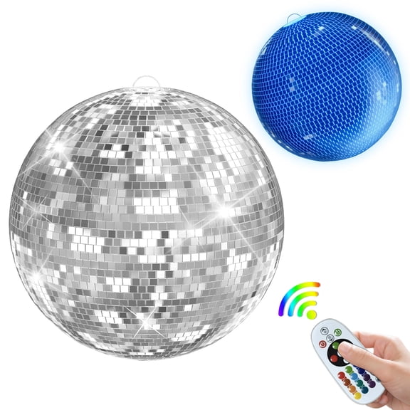 Yedigre Large Disco Ball, Big Hanging Mirror Ball, Lightning Ball Ornaments with Hanging Ring for DJ Club, Stage, Bar, Wedding, Events, Dance Party Decor