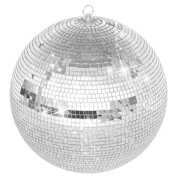 Yedigre Large Disco Ball, Hanging Disco Ball, Silver Color Disco Ball, Big Disco Ball Wedding Decoration (12/16/20Inch)