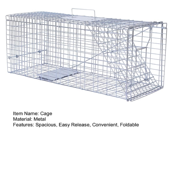 Yedigre Live Feral Cat Trap, 33-Inch Humane Cat Cage, Foldable Live Cat Trap with Pedal Triggers for Stray Cats, Raccoons, Squirrels, Skunks, Catch and Release