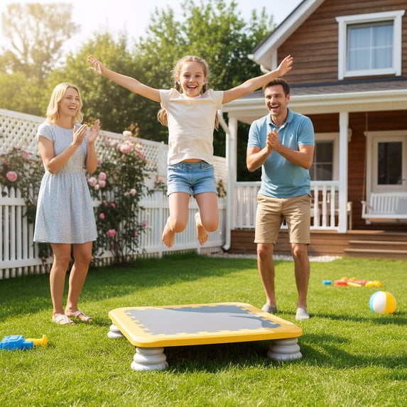 Yedigre Mini Trampoline for Kids, Indoor Bouncing Board with Non-Slip Base, Sensory Balance Jumping Toy Gift for 3-12 Boys Girls, Max Load 200 lbs