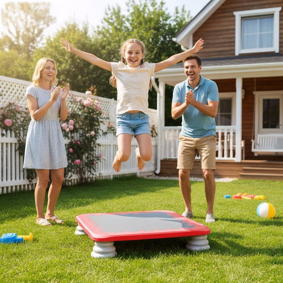 Yedigre Mini Trampoline for Kids, Indoor Bouncing Board with Non-Slip Base, Sensory Balance Jumping Toy Gift for 3-12 Boys Girls, Max Load 200 lbs