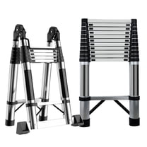 Yedigre Telescoping Extension Ladder, Stainless Steel Folding Telescopic Ladder with Locking Mechanism