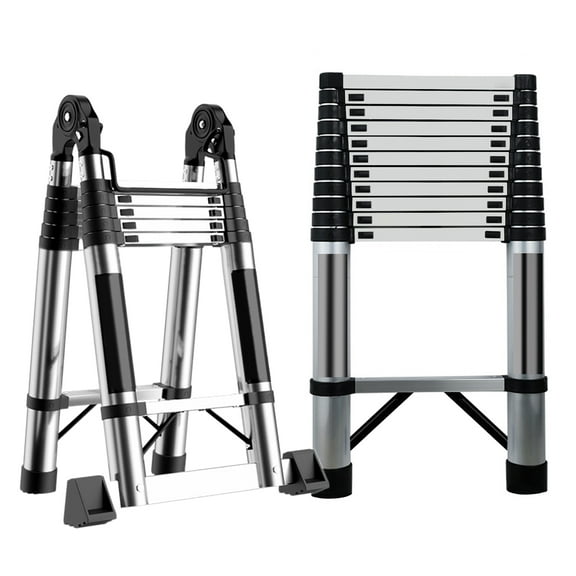 Yedigre Telescoping Extension Ladder, Stainless Steel Folding Telescopic Ladder with Locking Mechanism