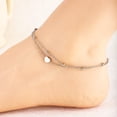 thumbnail image 1 of Yedigre Women Anklet Double-Layered Adjustable Design Heart Beads Decor Adjustable Circumference Beach Anklet, 1 of 8