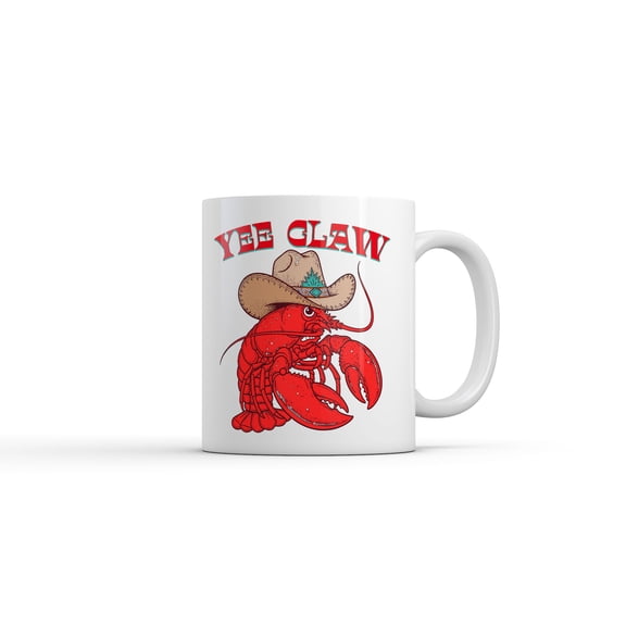 Yee Claw Mug Funny Sarcastic Lobster Graphic Novelty Coffee Cup