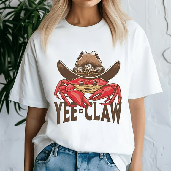 Yee Claw Yee Haw Crab Shirt, Cowboy Crawfish Meme Shirt, Funny Crawfish Tee, Summer Tee