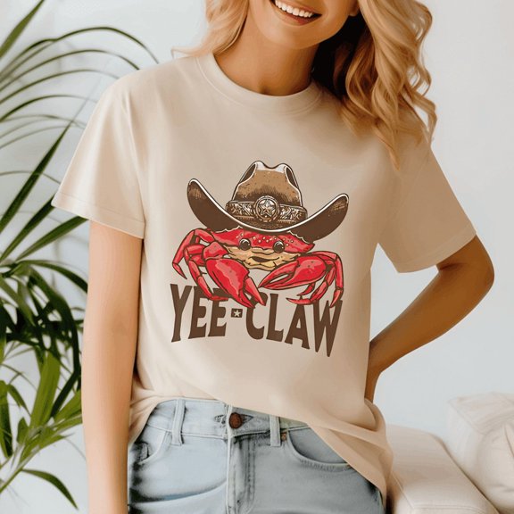 Yee Claw Yee Haw Crab Shirt, Cowboy Crawfish Meme Shirt, Funny Crawfish Tee, Summer Tee