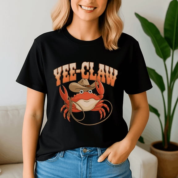 Yee Claw Yee Haw Crab Shirt, Cowboy Crawfish Meme Shirt, Funny Crawfish Tee, Summer Tee