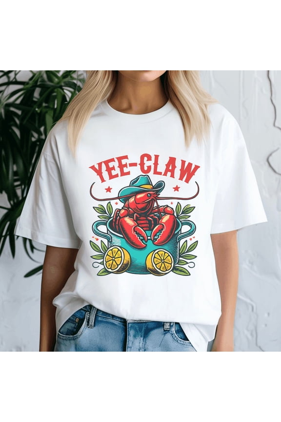 Yee Claw Yee Haw Crab Shirt, Cowboy Crawfish Meme Shirt, Funny Crawfish Tee, Summer Tee