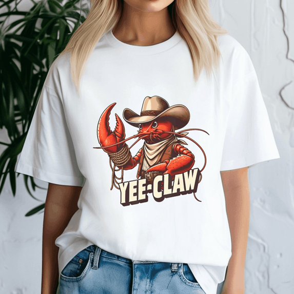 Yee Claw Yee Haw Crab Shirt, Cowboy Crawfish Meme Shirt, Funny Crawfish Tee, Summer Tee