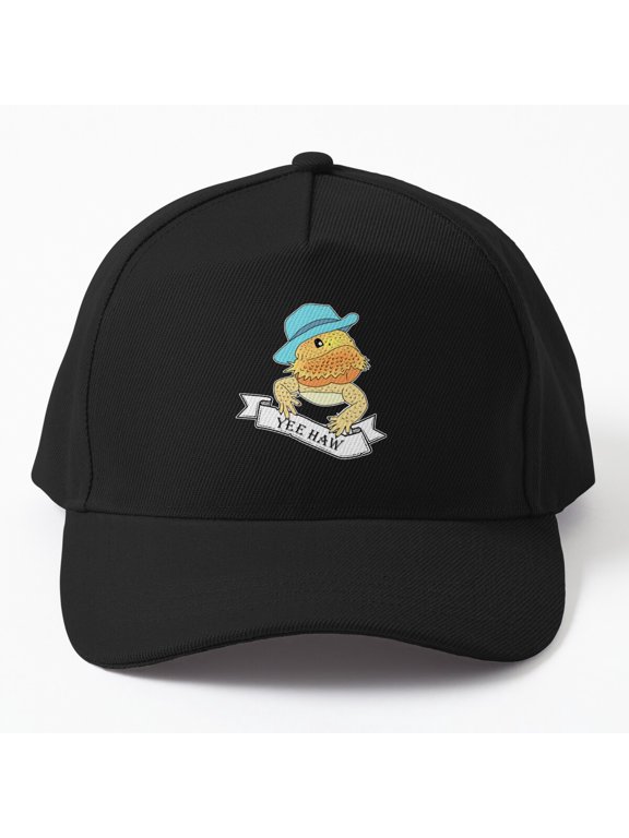 Yee Haw Beardie Cowboy Baseball Hat, Bearded Dragon Western Graphic Design, Classic Cap