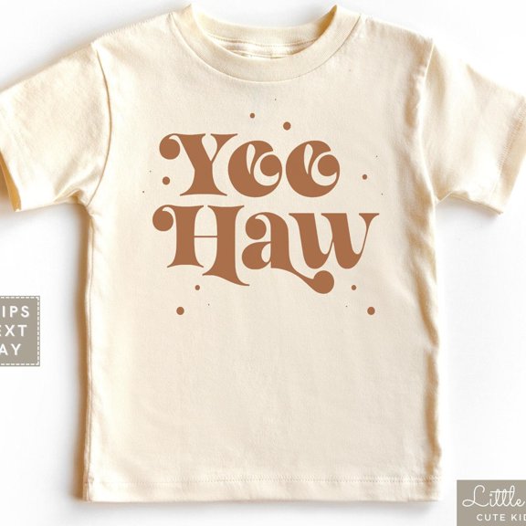 Yee Haw Western Toddler Shirt, Cute Country Baby Tee, Retro Cowboy Kids T-Shirt, Cowboy Theme Baby Shower Gift TODDLER SHORT SLEEVE TEE BELLA CANVAS 3001T