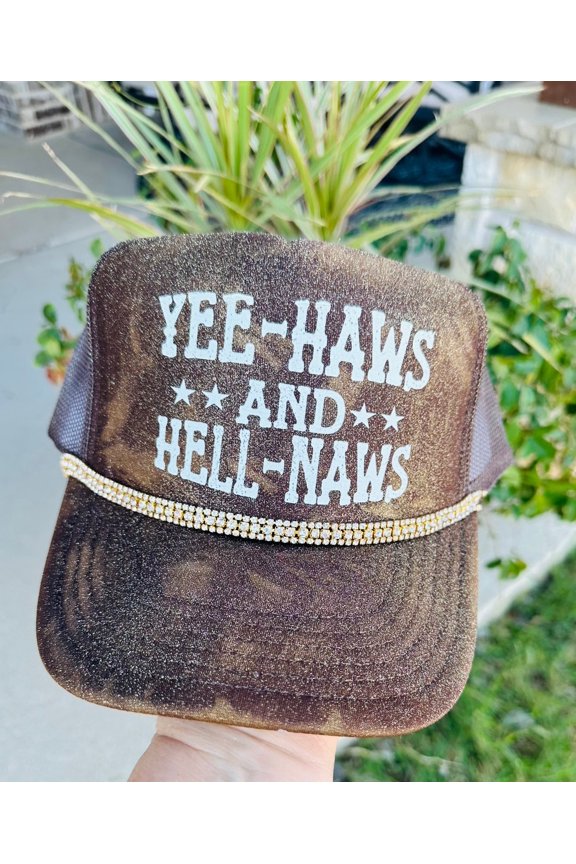 YeeHaws and HellNaws Painted Trucker Hat