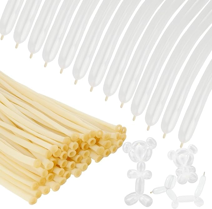 Yeeaulpa 260 Balloons, 50PCS Long Balloons, 260 Balloons Clear, Animal Balloons, Long Balloons for Tying Balloon Arch, Long Balloons Twisting Balloons, Long Skinny Latex Balloons
