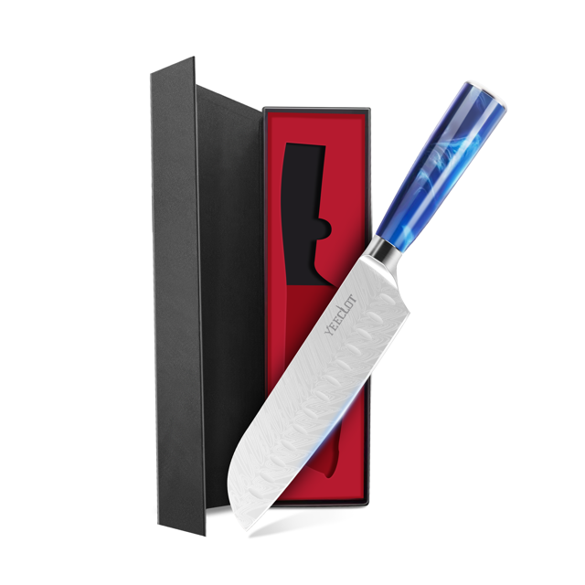 Yeeclot 7 inch Japanese Santoku Chef Knife, Cooking Knife Kitchen