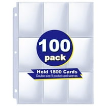 Yeeclot Card Sleeve, Baseball Card Sleeves Binder Sheets, Card Binder Sleeves, 9 Pocket Page Protector, Holds 1800 Cards