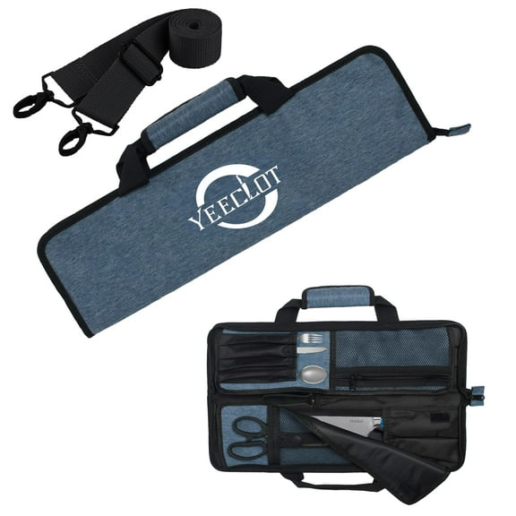 Yeeclot Chef Knife Roll Up Bag, Canvas Knife Case Holds, Chef Knife Bag for Professional Chefs and Culinary Students
