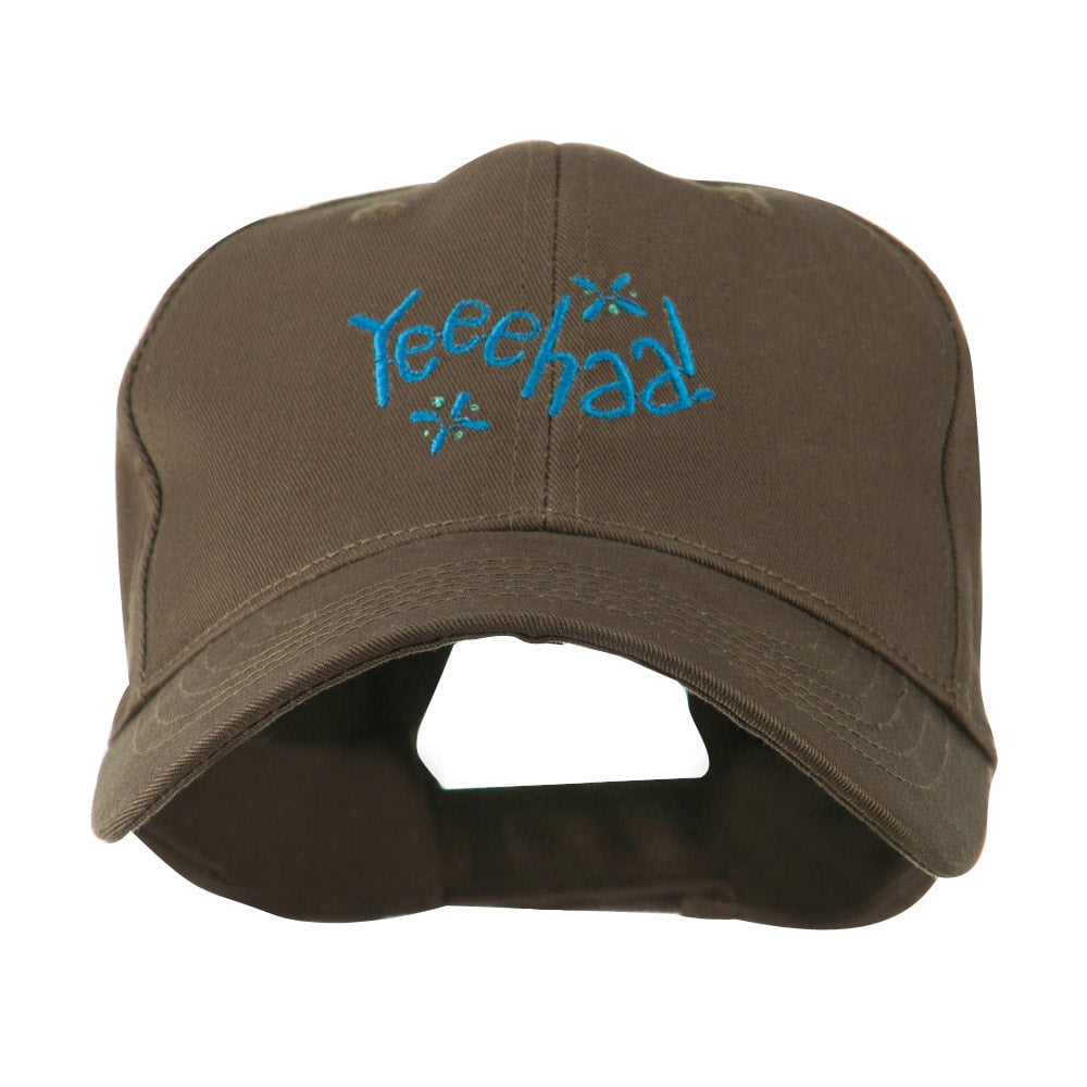 Yeeehaa Cowboy Saying Embroidered Cap - Brown OSFM - Walmart.com