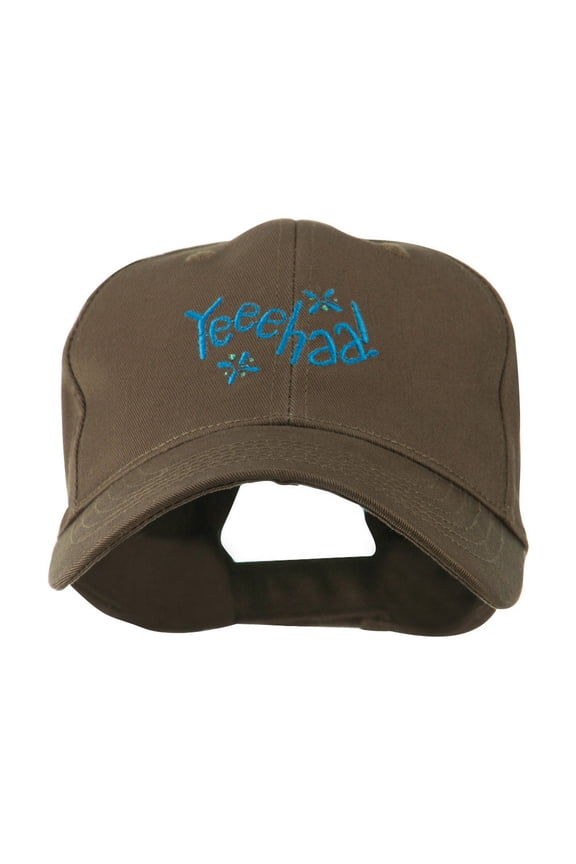 Yeeehaa Cowboy Saying Embroidered Cap - Brown OSFM