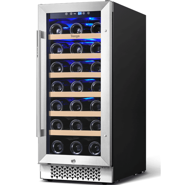 Yeego 15" Wine Cooler Refrigerator,33 Bottle Dual Zone Wine Fridge with