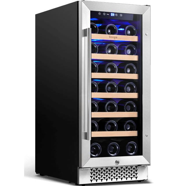 Yeego 15" Wine Refrigerator, 33 Bottle Wine Cooler with DoubleLayer