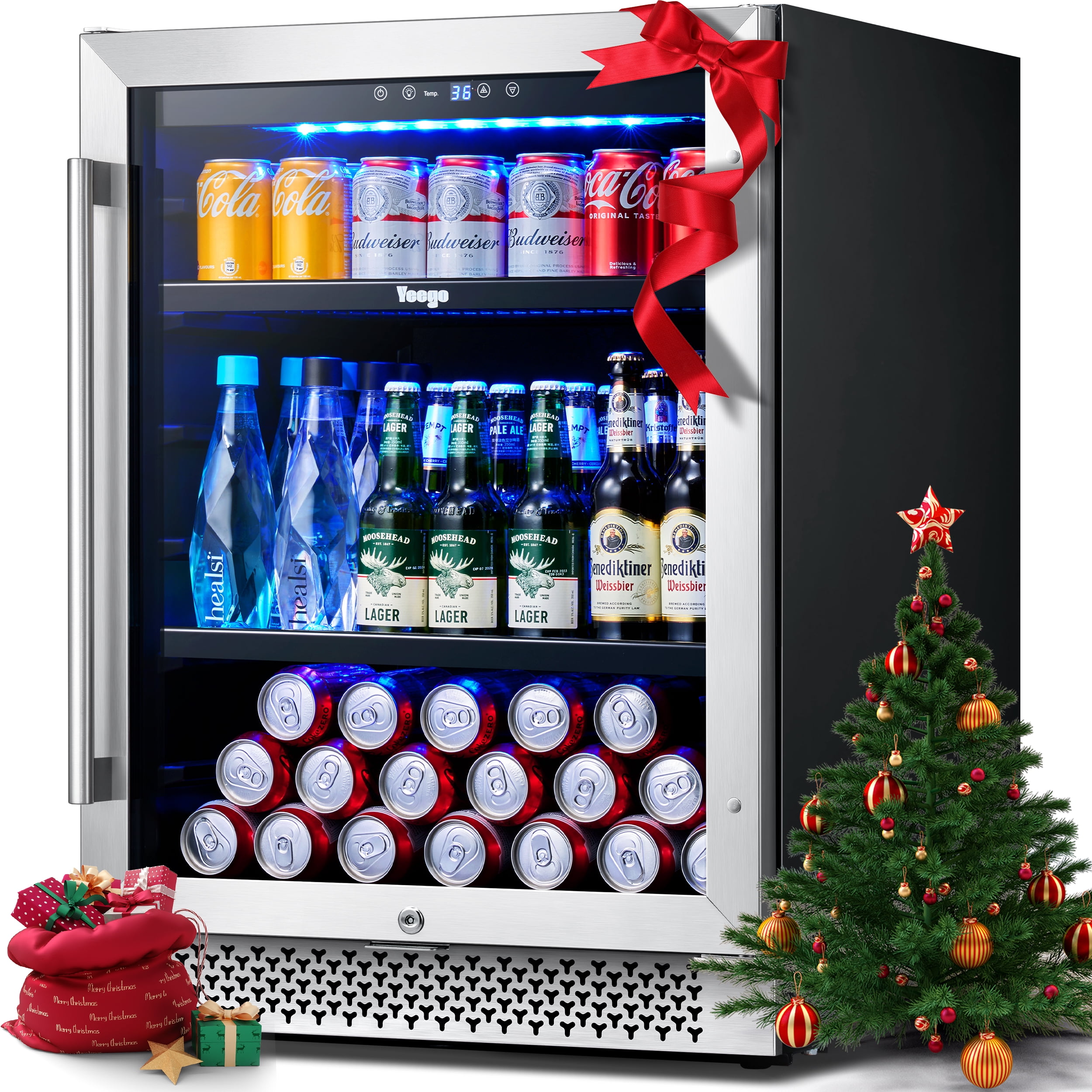 Yeego 180 Cans Beverage Cooler and Refrigerator, 24'' Beverage Fridge