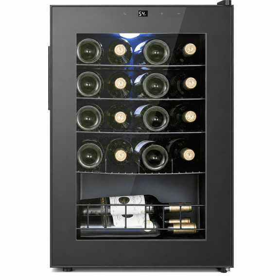 Yeego 20‑Bottle Wine Cooler, 38‑65℉ Freestanding Mini Fridge with Glass Door, 2.2 Cu.Ft, Ideal for Apartment & Office